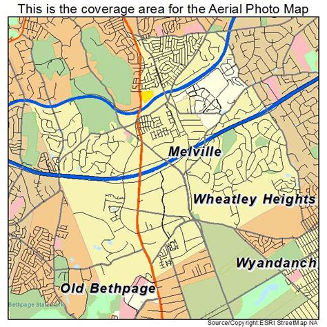 Melville, New York map with satellite view .